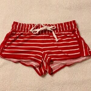 Cozy Zoe Red & White Striped Pajama Shorts